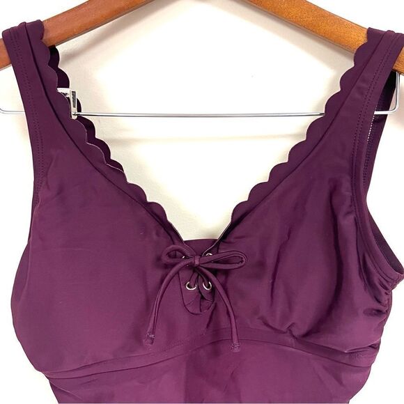 - Kona Sol plum colored one piece.  Size M - Picture 4 of 9